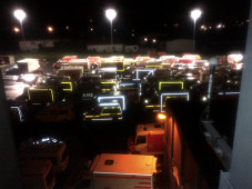 Fahrzeuge im Bereitstellungsraum in Dortmund